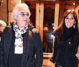 Flavio Briatore et sa femme Elisabetta Gregoraci à la sortie du restaurant Assunta Madre à Rome le 20 novembre 2011