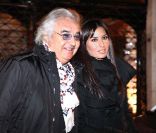 Flavio Briatore et sa femme Elisabetta Gregoraci à la sortie du restaurant Assunta Madre à Rome le 20 novembre 2011