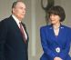 François Mitterrand et Danielle, en avril 1992 à Paris.
