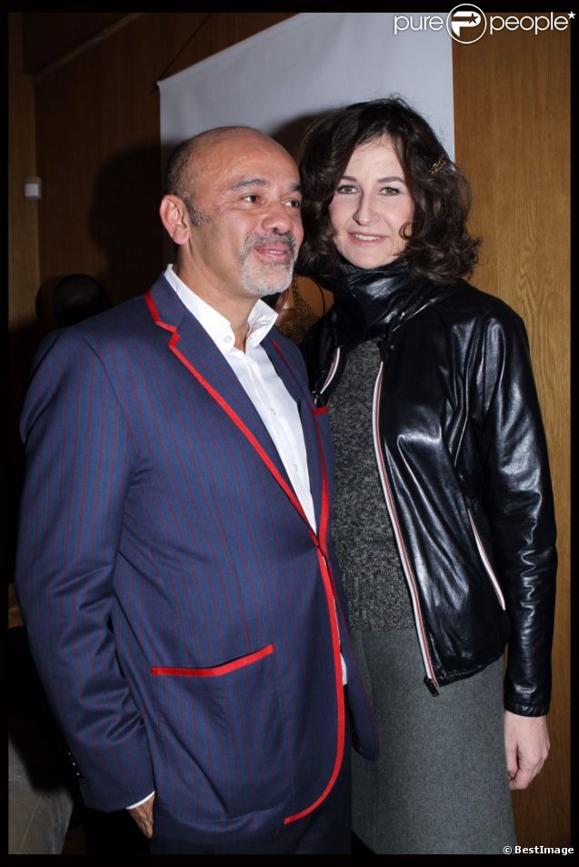 Christian Louboutin et Valérie Lemercier à la soirée de la galerie du Passage à Paris le 21 novembre 2011