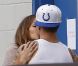 Jennifer Lopez avec son petit ami Casper Smart semblent terriblement amoureux lors d'une pause entre deux répétitions de danse à Los Angeles le 18 novembre 2011