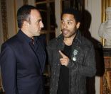 Lenny Kravitz et Nikos au ministère de la Culture, le 30 novembre 2011 à Paris