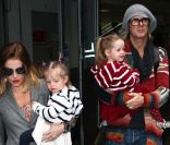 Lisa-Marie Presley, Michael Lockwood et leurs jumelles, à Londres, le 1er avril 2011.