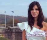 Andrea Vannier (Miss Franche-Comté) se présente dans un portrait individuel, le samedi 3 décembre 2011 à Brest à l'occasion de l'élection de Miss France 2012. 