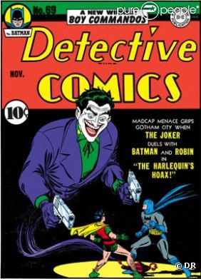 Une couverture de Batman avec le Joker, créé par Jerry Robinson.