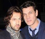 Marc Lavoine et Frédéric Diefenthal à l\'avant-première des <em>Tribulations d\'une caissière</em>, à Paris, le 12 décembre 2011.