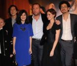 Audrey Tautou, François Damiens, Emilie Simon et l'équipe du film à l'avant-première de La délicatesse, à Paris le 13 décembre 2011.