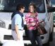 Stéphanie Seymour arrive à St-Barth avec sa belle famille nombreuse. Décembre 2011 