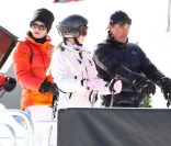 Melanie Griffith, Antonio Banderas et leur fille Stella à Aspen, le 27 décembre 2011.<br />