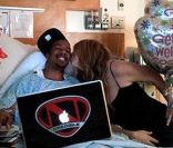 Mariah Carey, au chevet de son époux Nick Cannon, hospitalisé, le 6 janvier 2012.