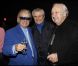 Michou, Claude Lelouch et Marcel Campion découvrent l'exposition photographique de Valérie Perrin au Ciné 13 Théâtre, à Paris. Janvier 2012 