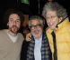 Paul Boujenah, Simon Lelouch et Elie Chouraqui découvrent l'exposition photographique de Valérie Perrin au Ciné 13 Théâtre, à Paris. Janvier 2012