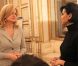 Rachida Dati reçoit Arianna Huffington à la mairie du 7e arrondissement de Paris, le 23 janvier 2012.