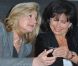 Arianna Huffington et Anne Sinclair à la conférence de presse du lancement de la version française du Huffington Post, à Paris, le 23 janvier 2012.