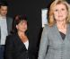 Arianna Huffington et Anne Sinclair à la conférence de presse du lancement de la version française du Huffington Post, à Paris, le 23 janvier 2012.