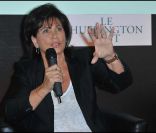 Anne Sinclair, conférence de presse du lancement de la version française du Huffington Post, à Paris, le 23 janvier 2012.