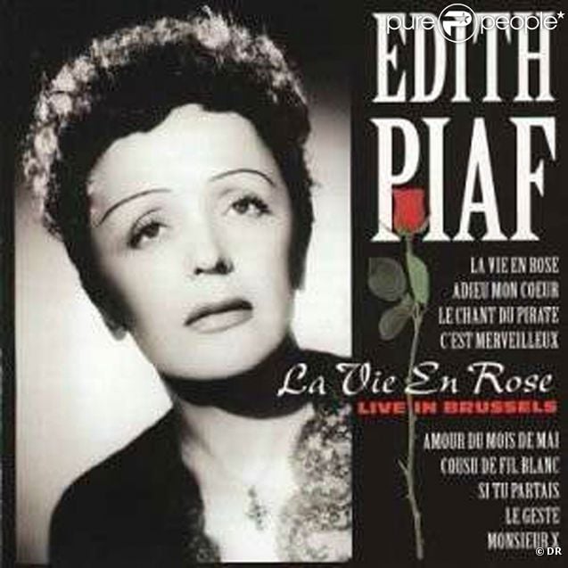 Edith Piaf, interprète de  La Vie en rose . L'USPS et La Poste, les services postaux américain et français, rendent hommage à Edith Piaf et Miles Davis à travers deux timbres à leur effigie disponibles en juin 2012.