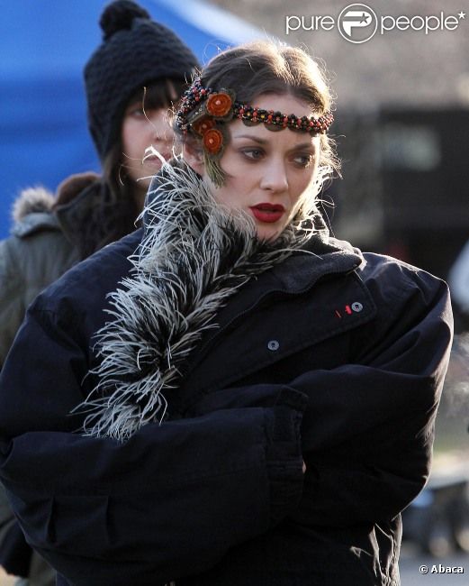 Marion Cotillard sur le tournage du film encore sans titre de James Gray, à New York, le 30 janvier 2012.