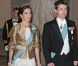 Au côté de son mari le prince Frederik, la princesse Mary de Danemark était une fois de plus magnifique en tenue d'apparat pour un dîner célébrant le jubilé des 40 ans de règne de la reine Margrethe, le 1er février 2012 au palais de Christiansborg.