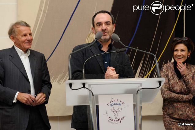 Bruno Solo, Patrick Poivre d'Arvor, Dominique Serra et Chantal Jouanno à la conférence de presse du 22e Rallye Aïcha des gazelles, à la Paris, le 2 février 2012.  