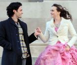 Leighton Meester et Penn Badgley sur le tournage de Gossip Girl le 6 février 2012