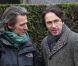 Florian Gazan et Yvan Le Bolloc'h lors des obsèques de Jean-Pierre Spiero en l'église protestante de Saint-Maur-des-Fossés, vendredi 17 février 2012