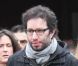 Manu Lévy lors des obsèques de Jean-Pierre Spiero en l'église protestante de Saint-Maur-des-Fossés, vendredi 17 février 2012