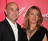 Andre Agassi et Steffi Graf lors de la soirée dédiée à Mohamed Ali à Las Vegas le 18 février 2012