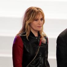 Emmanuelle Seigner le 11 mars 2012 lors du meeting de Villepinte de Nicolas Sarkozy