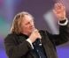 Gérard Depardieu le 11 mars 2012 lors du meeting de Villepinte de Nicolas Sarkozy