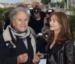 Jean-Louis Trintignant et Isabelle Huppert lors du photocall de <em>Amour</em>, durant le Festival de Cannes le 20 mai 2012