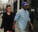 Kanye West et Kim Kardashian sortent de leur hôtel Athaneaum pour aller au restaurant Hakkasan, le 20 mai 2012 à Londres