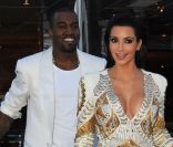 Kanye West et Kim Kardashian quittent leur yacht pour rejoindre le Gotha Club où avait lieu la projection de Cruel Summer. Cannes, le 23 mai 2012.