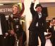 Kylie Minogue et Denis Lavant : montée de marches du film  Holy Motors  à Cannes, le 23 mai 2012.