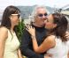 Flavio Briatore et sa jeune compagne Elisabetta Gregoraci en compagnie de Tamara dans le paddock du Grand Prix de Monaco le 27 mai 2012