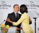 Michelle Obama et Robert A. Iger lors d'une l'annonce de l'engagement de Walt Disney, dans la lutte contre l'obésité, à Washington le 5 juin 2012