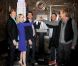 L'équipe du film The Amazing Spider-man, dont Emma Stone, Andrew Garfield et Rhys Ifans, au sommet de l'Empire State Building à New York le 25 juin 2012