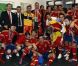 Euro 2012 : Dans le vestiaire de l'Espagne, le prince Felipe fête le triomphe
