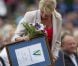 Anette Norberg, multiple championne de curling, a reçu la bourse Victoria à l'occasion de l'anniversaire de la princesse Victoria de Suède, le 14 juillet 2012 à Borgholm.
