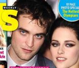 Robert Pattinson et Kristen Stewart en couverture de Us Weekly qui publie en médaillon une photo de Kristen Stewart et Rupert Sanders