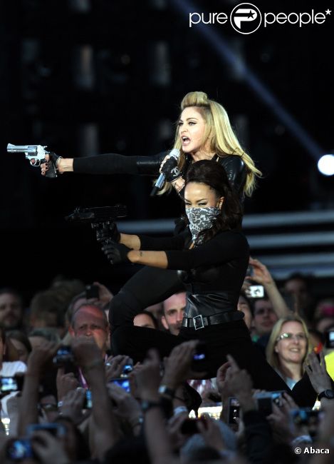Madonna, en concert en juillet 2012 en Angleterre.