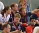 Kate Middleton et le prince William, avec le prince Harry, ont vibré jeudi 2 août 2012 au vélodrome de Stratford pour la médaille d'or du trio britannique Philip Hindes-Chris Hoy-Jason Kenny, champions de la vitesse sur piste aux Jeux olympiques.