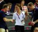 Kate Middleton et le prince William à leur arrivée jeudi 2 août 2012 au vélodrome de Stratford pour voir le trio britannique Philip Hindes-Chris Hoy-Jason Kenny décrocher la médaille d'or de la vitesse sur piste aux Jeux olympiques.
