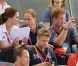 Kate Middleton et le prince William, avec le prince Harry, ont vibré jeudi 2 août 2012 au vélodrome de Stratford pour la médaille d'or du trio britannique Philip Hindes-Chris Hoy-Jason Kenny, champions de la vitesse sur piste aux Jeux olympiques.