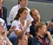 Kate Middleton et le prince William, avec le prince Harry, ont vibré jeudi 2 août 2012 au vélodrome de Stratford pour la médaille d'or du trio britannique Philip Hindes-Chris Hoy-Jason Kenny, champions de la vitesse sur piste aux Jeux olympiques.