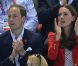 Kate Middleton et le prince William lors des finales de natation des Jeux olympiques de Londres le 3 août 2012 à l'Aquatics Centre
