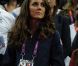 Kate Middleton aux JO de Londres le 5 août 2012 lors des finales masculines de gymnastique (cheval d'arçons et sol).