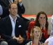 Kate Middleton et le prince William lors des finales de natation des Jeux olympiques de Londres le 3 août 2012 à l'Aquatics Centre