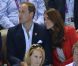 Kate Middleton et le prince William lors des finales de natation des Jeux olympiques de Londres le 3 août 2012 à l'Aquatics Centre