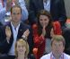 Kate Middleton et le prince William lors des finales de natation des Jeux olympiques de Londres le 3 août 2012 à l'Aquatics Centre